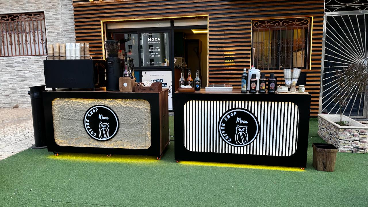 Wide Coffee Moca event stand